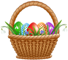 Easter Basket with Eggs Transparent Image