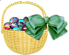 Easter Basket with Green Ribbon