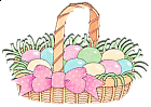 Easter Basket with Pink Ribbon Clipart