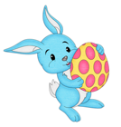 Easter Blue Bunny with Egg Transparent PNG Clipart