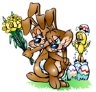 Easter Bunnies Transparent PNG Clipart