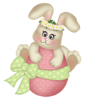 Easter Bunny and Pink Egg Clipart