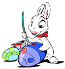 Easter Bunny Painting Eggs Transparent PNG Clipart