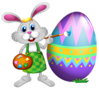Easter Bunny and Colored Egg PNG Clipart Picture