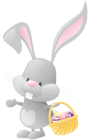 Easter Bunny with Basket Transparent PNG Clip Art Image