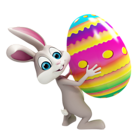 Easter Bunny with Colorful Egg Transparent PNG Clipart