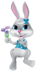 Easter Bunny with Crocuses PNG Clipart Picture