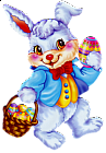Easter Bunny with Egg Basket Clipart