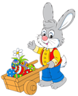 Easter Bunny with Egg Cart PNG Picture