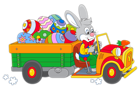 Easter Bunny with Egg Truck PNG Clipart