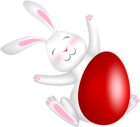 Easter Bunny with Red Egg Clip Art Image