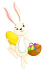 Easter Bunny with Yellow Egg Transparent Clipart Picture