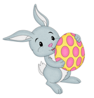 Easter Bunny with Yellow Egg Transparent PNG Clipart