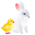 Easter Chicken and Bunny Transparent PNG Clipart