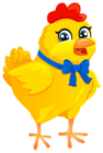 Easter Chicken with Bow Transparent PNG Clip Art Image