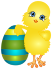Easter Chicken with Egg PNG Clip Art Image