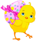 Easter Chicken with Pink Egg Clipart