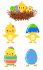 Easter Chicks Set PNG Clipart