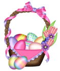 Easter Colorful Basket Transparent PNG Clipart