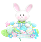 Easter Cute Bunny with Eggs PNG Clipart