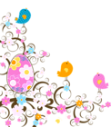 Easter Decoration with Flowers PNG Transparent Clipart
