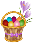 Easter Egg Basket Transparent PNG Clip Art Image