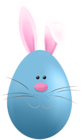 Easter Egg with Bunny Face Blue PNG Clipart