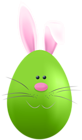 Easter Egg with Bunny Face Green PNG Clipart