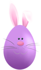 Easter Egg with Bunny Face Purple PNG Clipart
