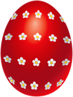 Easter Egg with Flowers Transparent Clip Art Image