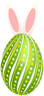 Easter Egg with Rabbit Ears Green Clipart Image