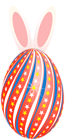 Easter Egg with Rabbit Ears Red Clipart Image