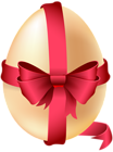 Easter Egg with Red Bow PNG Clip Art Image