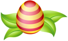 Easter Egg with Spring Leaves PNG Clip Art Image