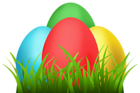 Easter Eggs and Grass PNG Transparent Clipart