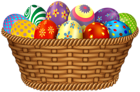 Easter Eggs in Basket Clipart Image