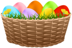 Easter Eggs in Basket PNG Transparent Clipart