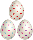 Easter Eggs with Hearts PNG Clipart