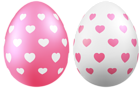Easter Eggs with Hearts Set Transparent Image