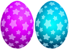Easter Eggs with Stars Transparent Clip Art Image