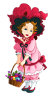 Easter Girl with Basket PNG Clipart Picture