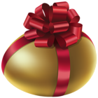 Easter Golden Egg with Red Bow PNG Clip Art Image