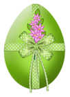 Easter Green Egg with Flower Decor PNG Clipart Picture