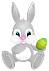 Easter Grey Bunny PNG Clip Art Image