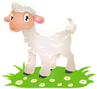 Easter Lamb with Grass PNG Clip Art Image
