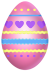 Easter Pink Egg with Hearts PNG Clipart Picture