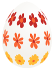 Easter White Egg with Flowers PNG Picture