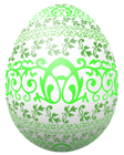 Easter White Egg with Green Decoration PNG Clipart Picture