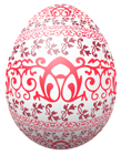 Easter White Egg with Red Decoration PNG Clipart Picture