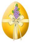 Easter Yellow Egg with Flower Decor PNG Clipart Picture